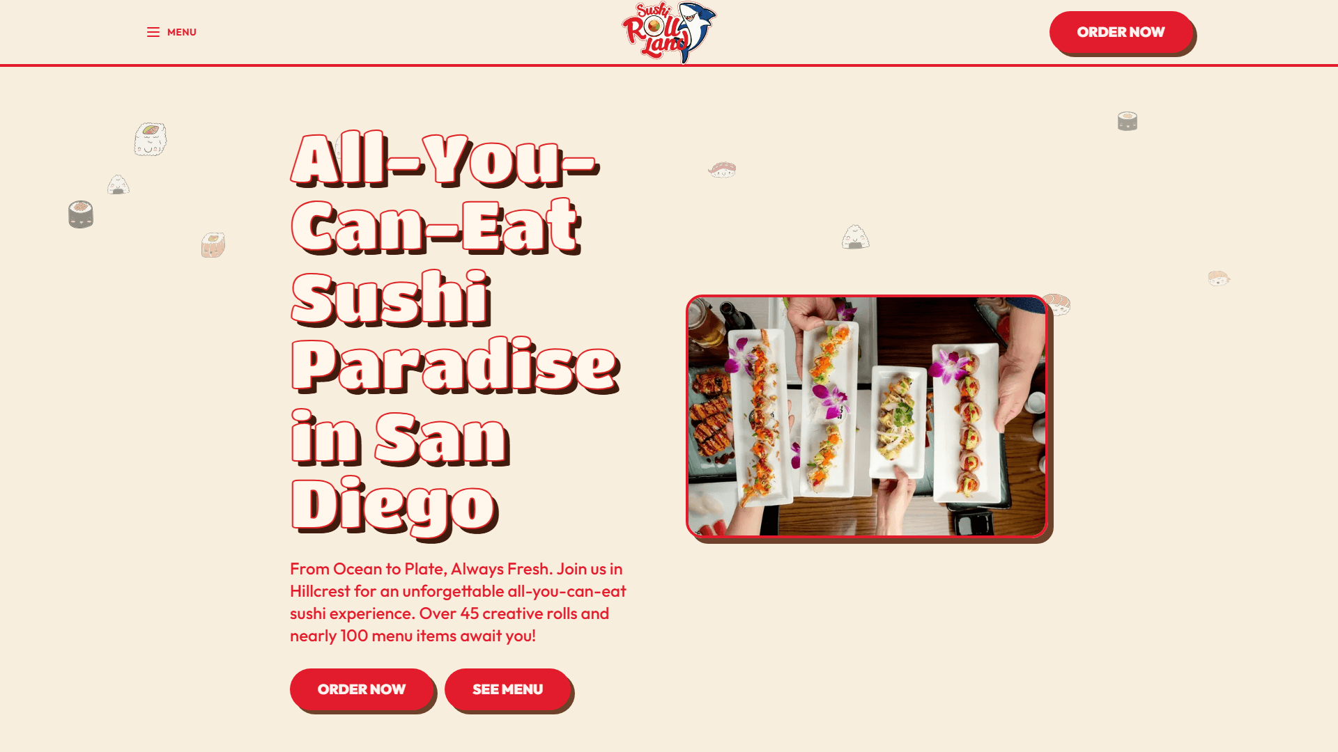 San Diego 스시 레스토랑 웹사이트 | Sushi Roll Land